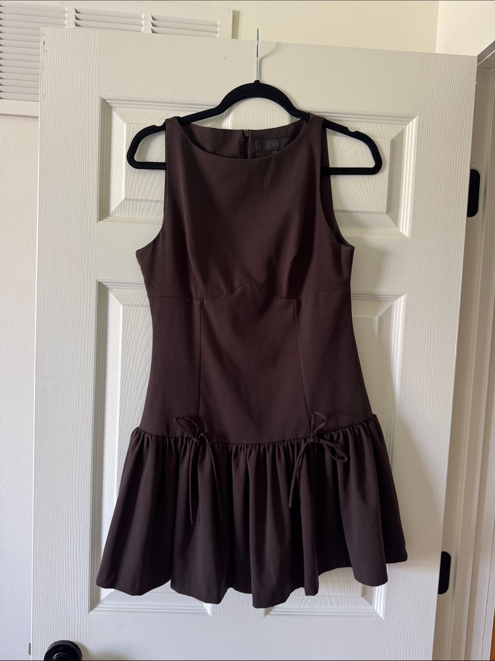 Zara Dark Brown Sleeveless Mini Dress